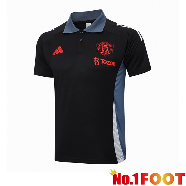 Manchester United Soccer Polo Black 2024/2025 - Click Image to Close