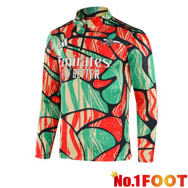 Arsenal Training Sweatshirt Green Red 2024/2025