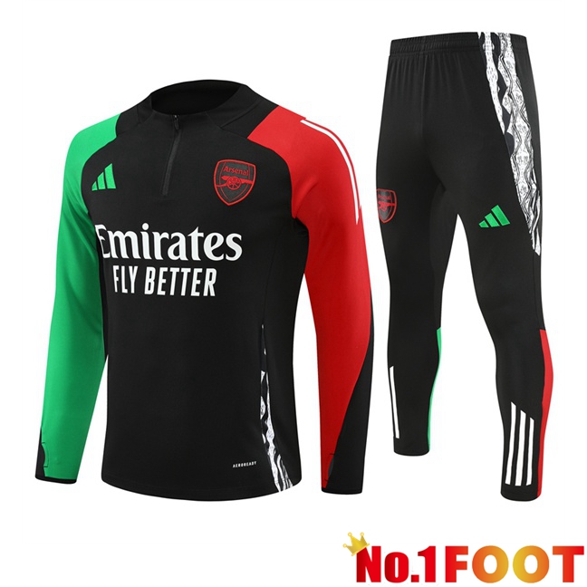 Arsenal Black kit Training Tracksuit Green Red 2024/2025