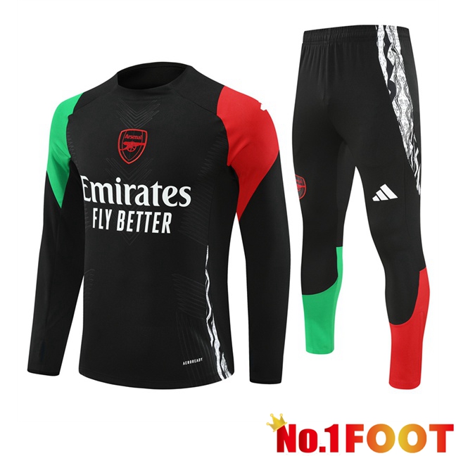 Arsenal Black kit Training Tracksuit Green Red 2024/2025