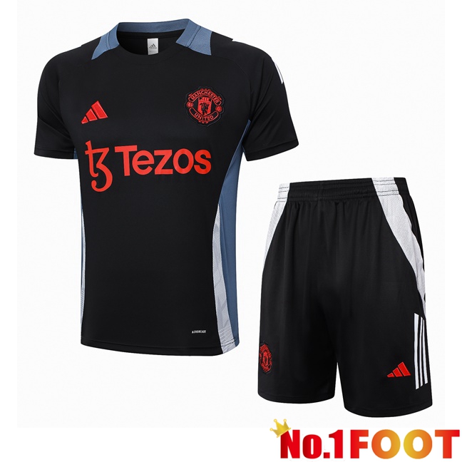 Manchester United + Shorts kit Training T Shirt Black 2024/2025