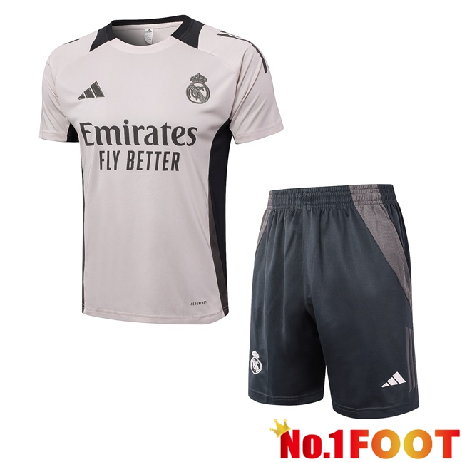 Real Madrid kit Training T Shirt + Shorts Grey 2024/2025