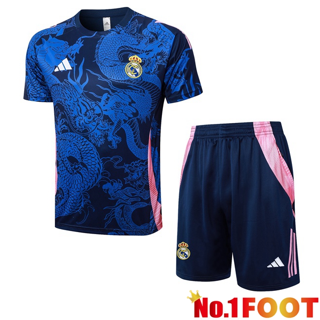 Real Madrid kit Training T Shirt + Shorts Blue Royal 2024/2025