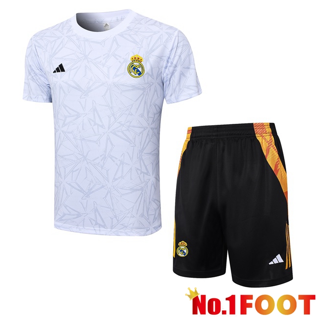 Real Madrid kit Training T Shirt + Shorts White 2024/2025