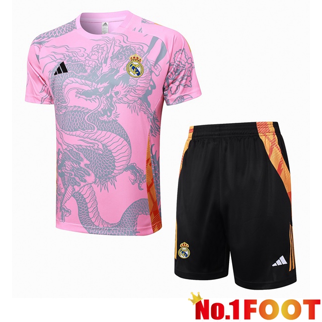 Real Madrid kit Training T Shirt + Shorts Pink 2024/2025