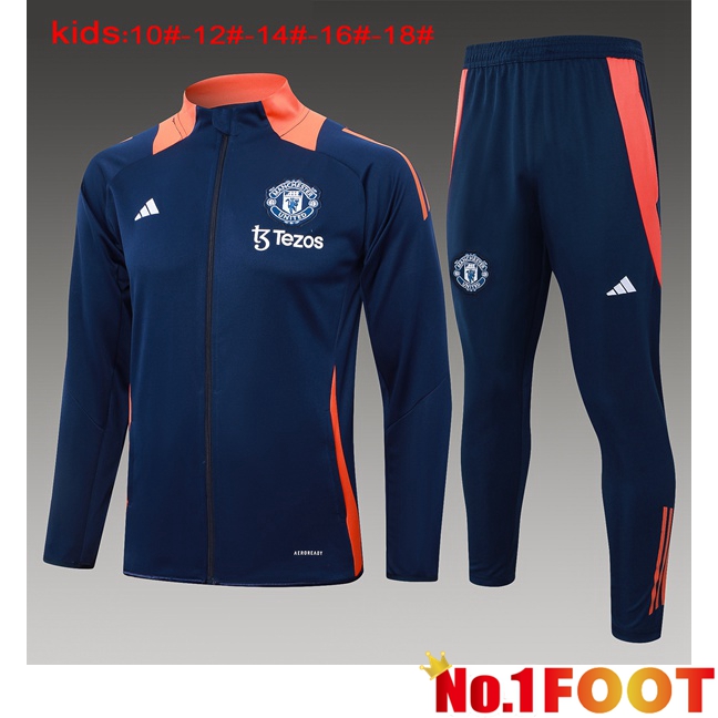 Manchester United Kids kit Training Jacket Suit Blue Royal 2024/2025