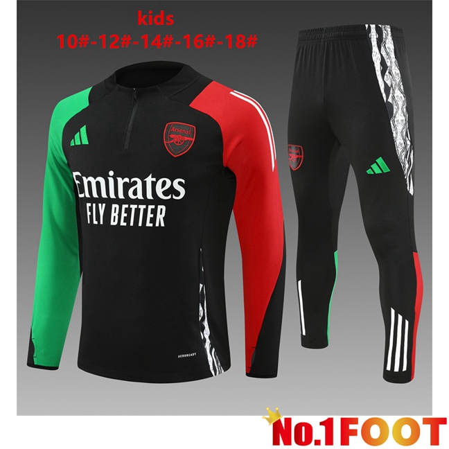 Arsenal Kids kit Training Tracksuit Black Green Red 2024/2025