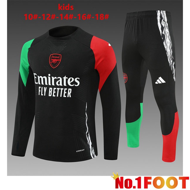 Arsenal Kids kit Training Tracksuit Black Red Green 2024/2025