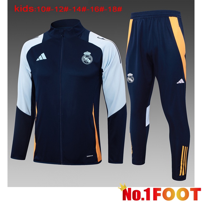 Real Madrid Kids kit Training Jacket Suit Blue Royal 2024/2025 - Click Image to Close