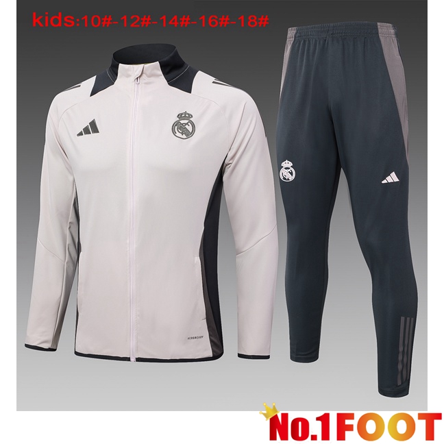 Real Madrid Kids kit Training Jacket Suit Grey 2024/2025 - Click Image to Close