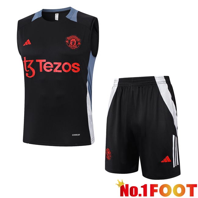 Manchester United Gilet Soccer + Shorts Black 2024/2025