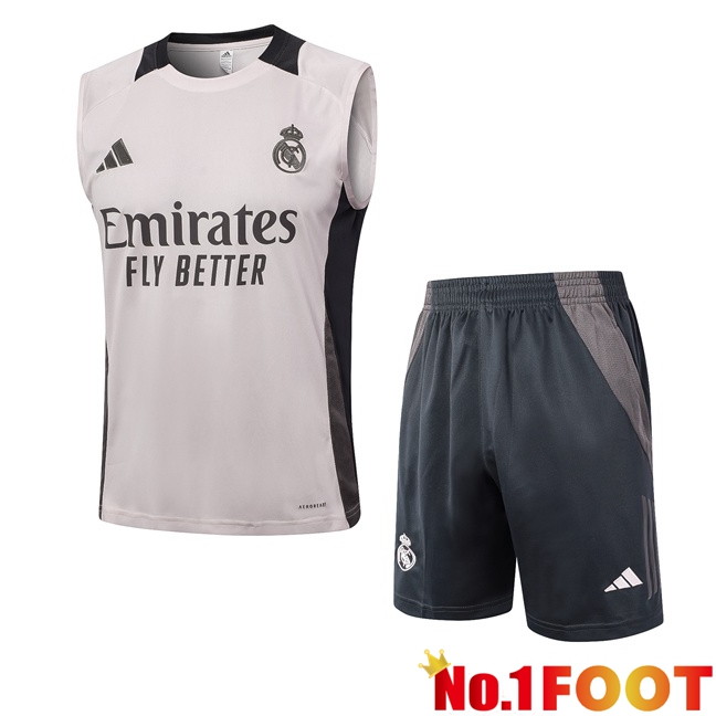 Real Madrid Gilet Soccer + Shorts Grey 2024/2025