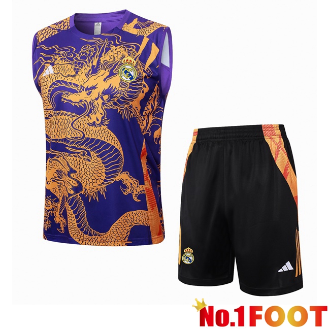 Real Madrid Gilet Soccer + Shorts Purple 2024/2025