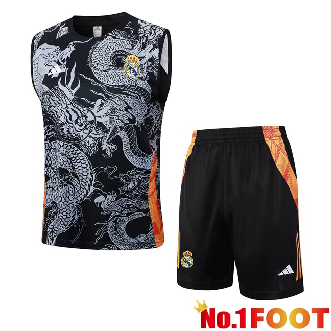 Real Madrid Gilet Soccer + Shorts Black 2024/2025