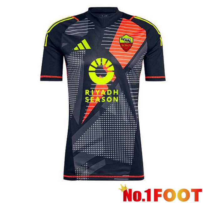 AS Rome Goalkeeper Soccer Jersey Black 2024/2025 - Click Image to Close