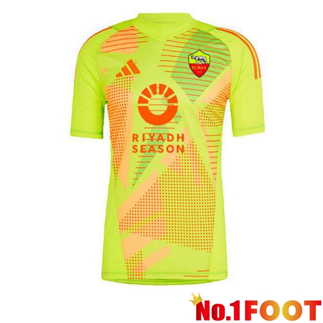 AS Rome Goalkeeper Soccer Jersey Yellow 2024/2025 - Click Image to Close