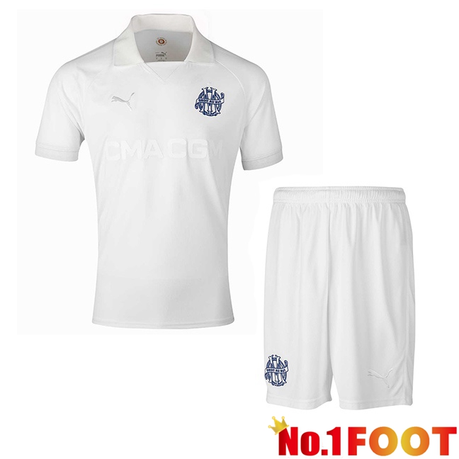 Marseille OM Kids Soccer Jersey 125th Anniversary Edition White 2024/2025