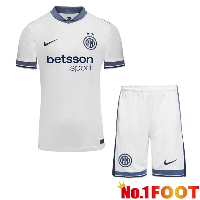 Inter Milan Kids Away Soccer Jersey White 2024/2025