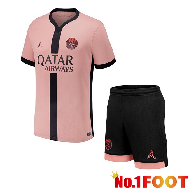 Paris PSG Kids Third Soccer Jersey Pink 2024/2025