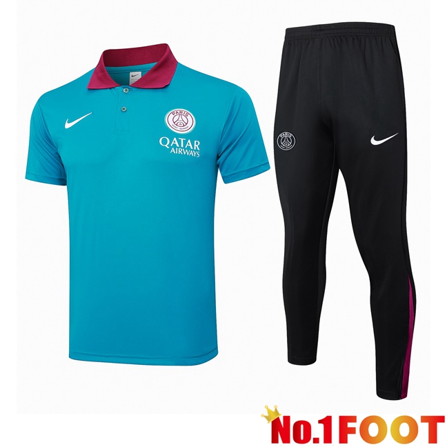 Paris PSG Soccer Polo + Training Pants Blue 2024/2025