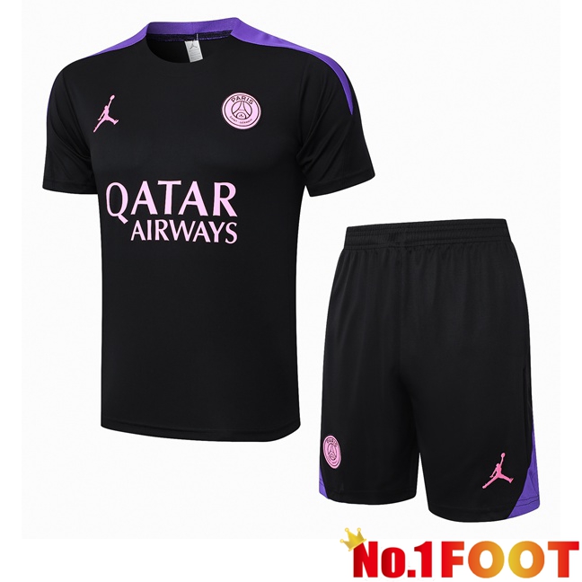 Paris PSG + Shorts kit Training T Shirt Black 2024/2025