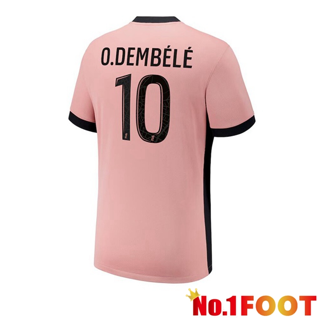 Paris PSG (O.Dembélé 10) Third Soccer Jersey Pink 2024/2025