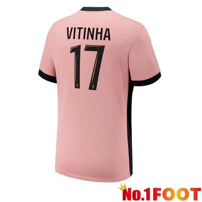 Paris PSG (Vitinha 17) Third Soccer Jersey Pink 2024/2025