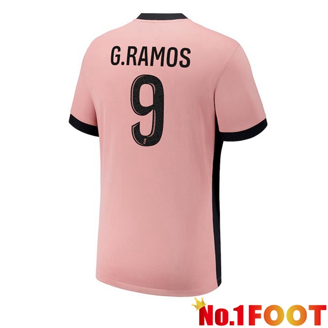 Paris PSG (G.Ramos 9) Third Soccer Jersey Pink 2024/2025