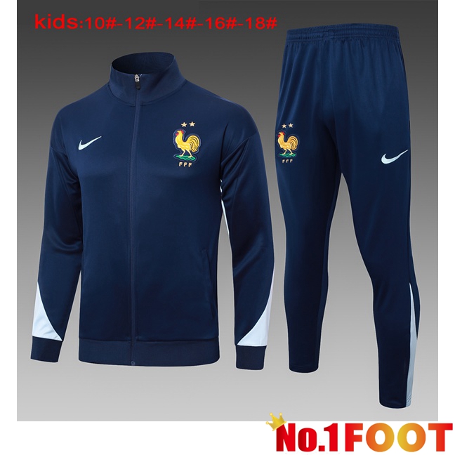 France Kids kit Training Jacket Suit Blue Royal 2024/2025