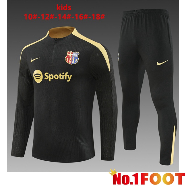 FC Barcelona Kids kit Training Tracksuit Black 2024/2025