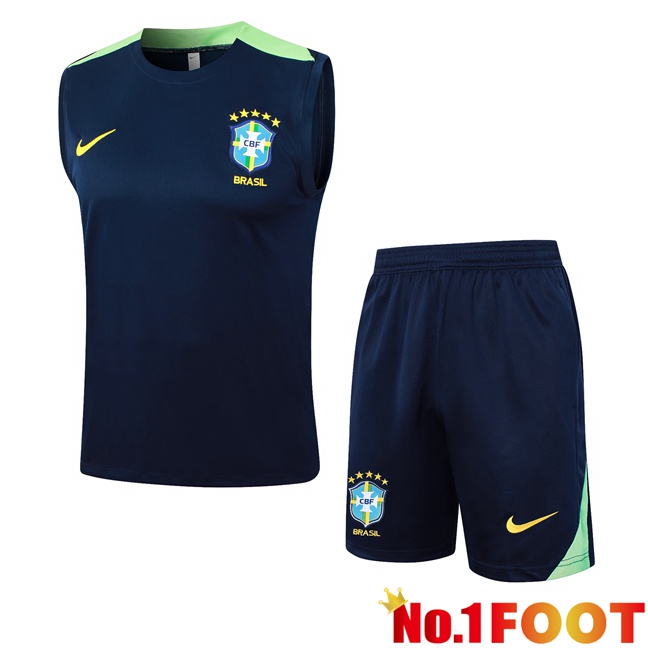 Brazil Gilet Soccer + Shorts Blue Royal 2024/2025