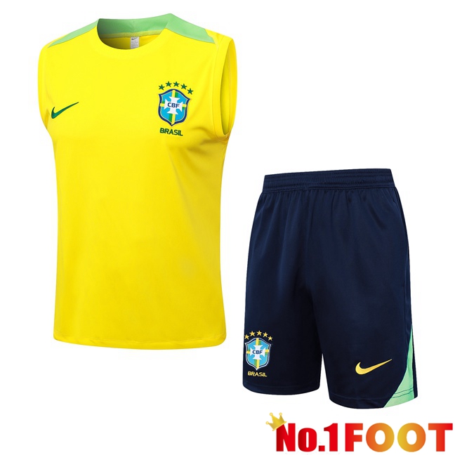 Brazil Gilet Soccer + Shorts Yellow 2024/2025