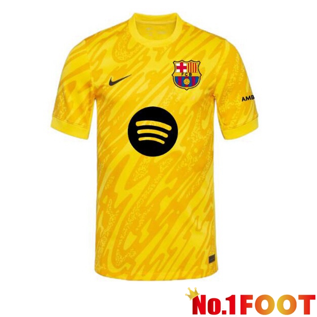 FC Barcelona Goalkeeper Soccer Jersey Spotify Yellow 2024/2025