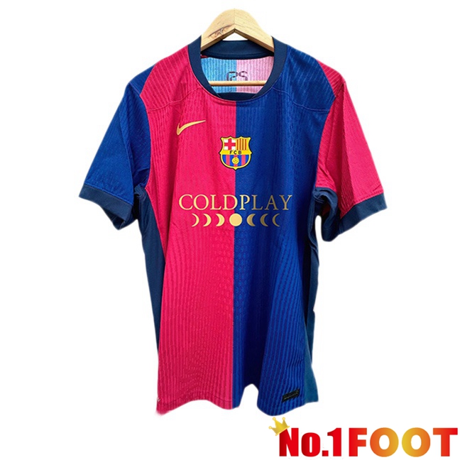 FC Barcelona Home Soccer Jersey COLDPLAY Blue Red 2024/2025