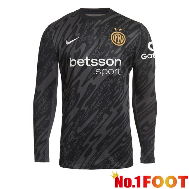 Inter Milan Goalkeeper Soccer Jersey Long sleeve Black 2024/2025