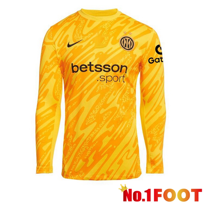 Inter Milan Goalkeeper Soccer Jersey Long sleeve Yellow 2024/2025