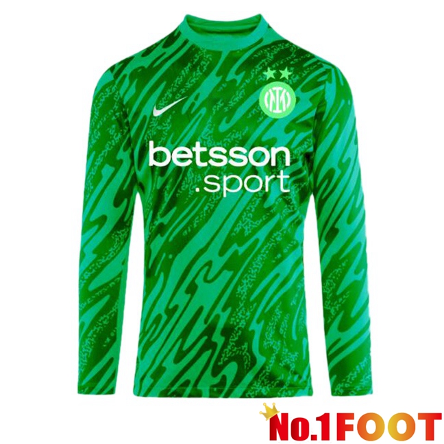 Inter Milan Goalkeeper Soccer Jersey Long sleeve Green 2024/2025