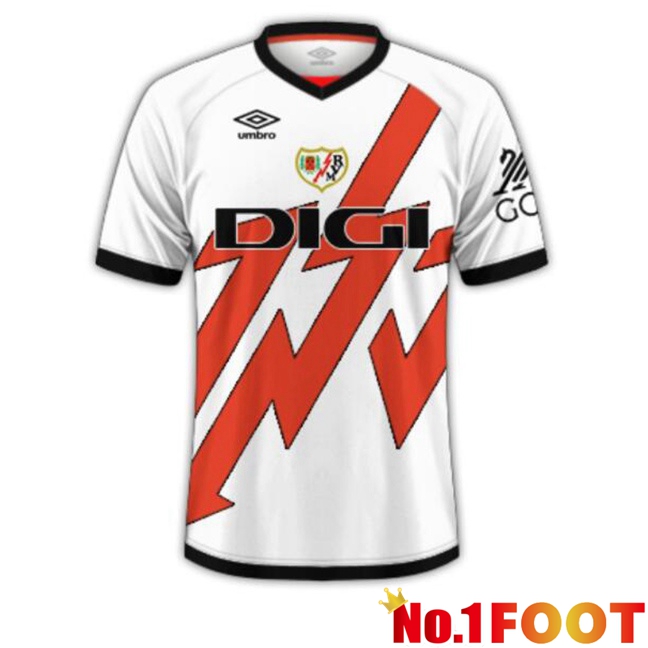 Rayo Vallecano Home Soccer Jersey White 2024/2025