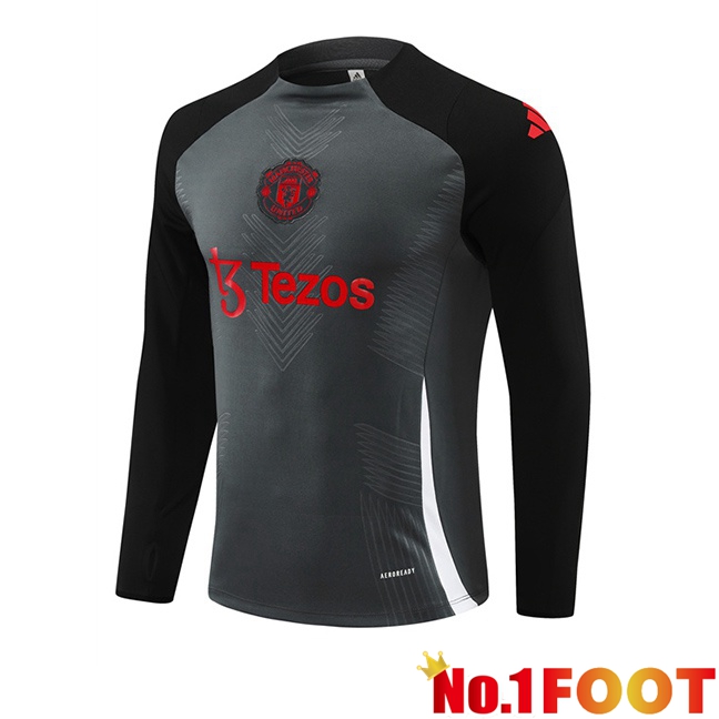 Manchester United Training Sweatshirt Black Grey 2024/2025