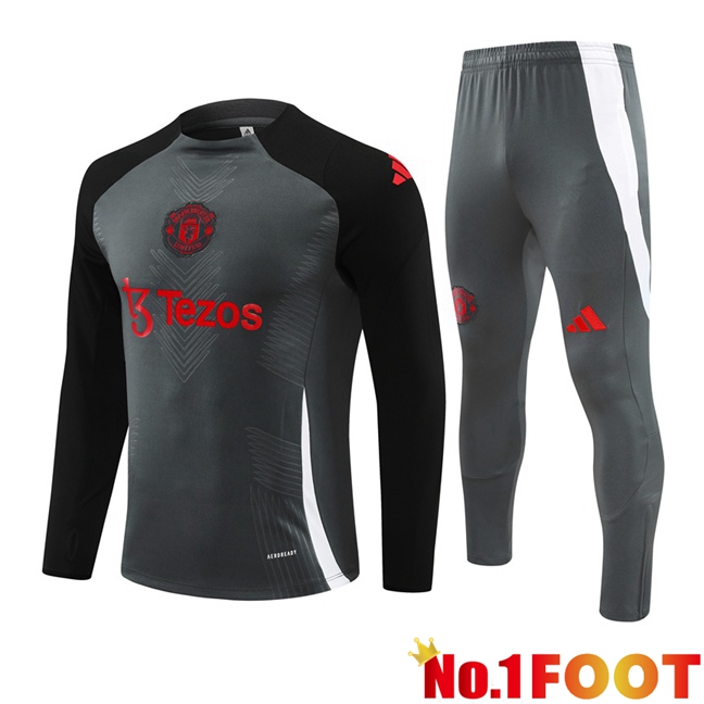 Manchester United kit Training Tracksuit Black Grey 2024/2025