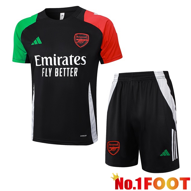 Arsenal kit Training T Shirt + Shorts Black Red Green 2024/2025