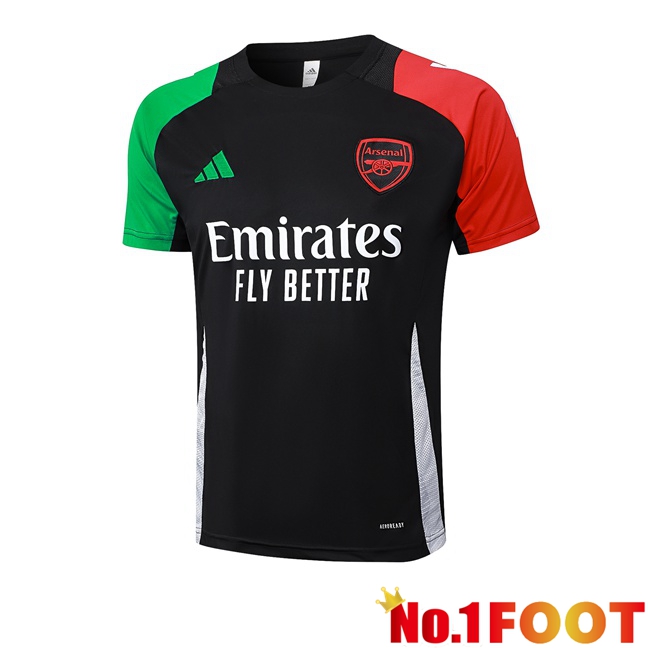 Arsenal Black Training T Shirt Red Green 2024/2025