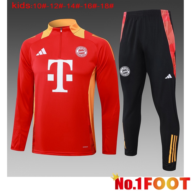 Bayern Munich Kids kit Training Tracksuit Red 2024/2025