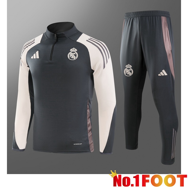 Real Madrid Kids kit Training Tracksuit Grey 2024/2025 - Click Image to Close