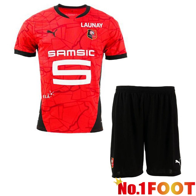 Stade Rennais Kids Home Soccer Jersey Red 2024/2025