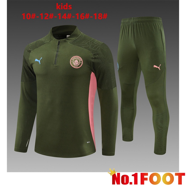 Manchester City Kids kit Training Tracksuit Green 2024/2025