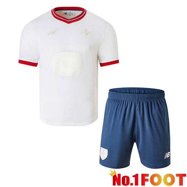 Lille OSC Kids Soccer Jersey Édition 80e Anniversaire White 2024/2025