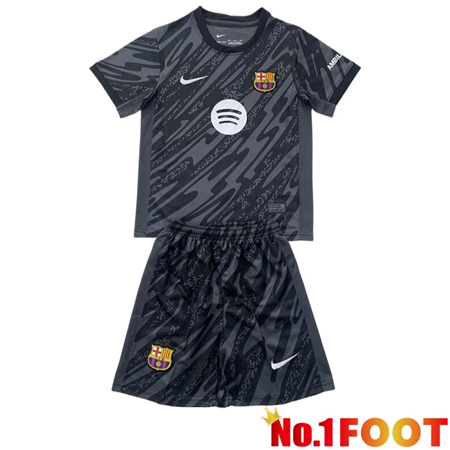 Barcelona Kids Goalkeeper Soccer Jersey Black 2024/2025