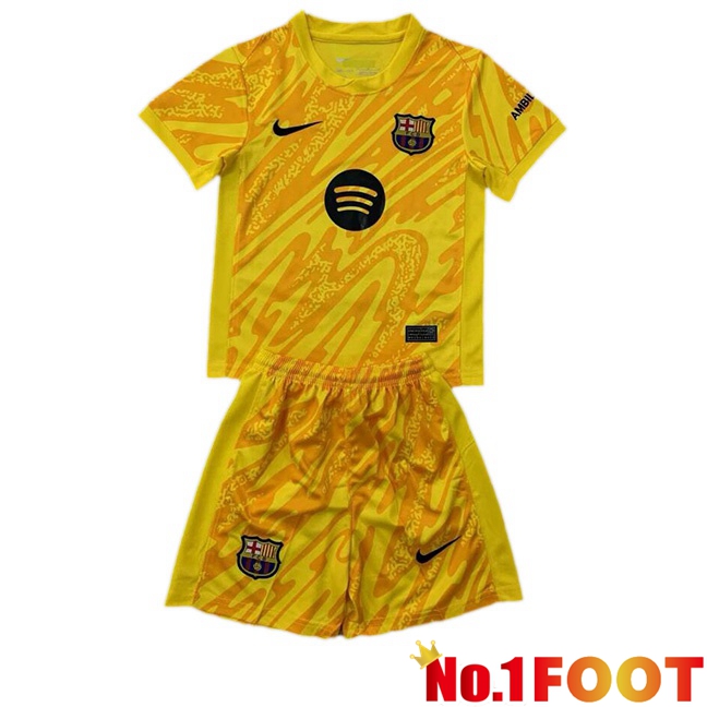 FC Barcelona Kids Goalkeeper Soccer Jersey Yellow 2024/2025