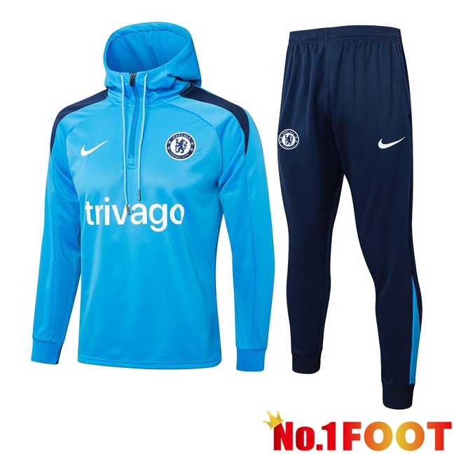 Training Tracksuit Sweatshirt Hoodie FC Chelsea Blue 2024/2025